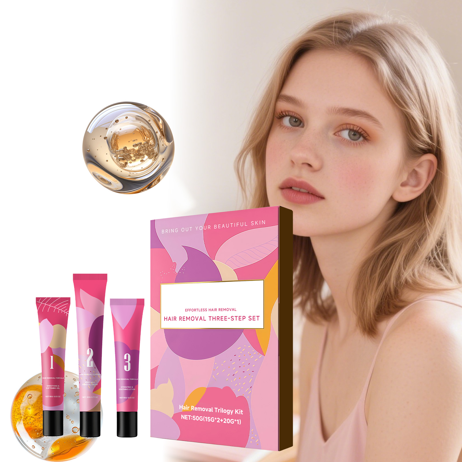 Hair Care Lotion - 脱毛クリームセット 顔と体用の優しい脱毛クリーム 無痛脱毛ケア スムージングアフターシェーブ なだめるようなローション