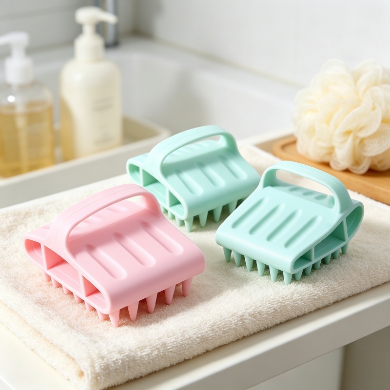 シリコン製頭皮マッサージシャンプーブラシ、柔らかいヘアウォッ - Hair Care Products のレビューと価格